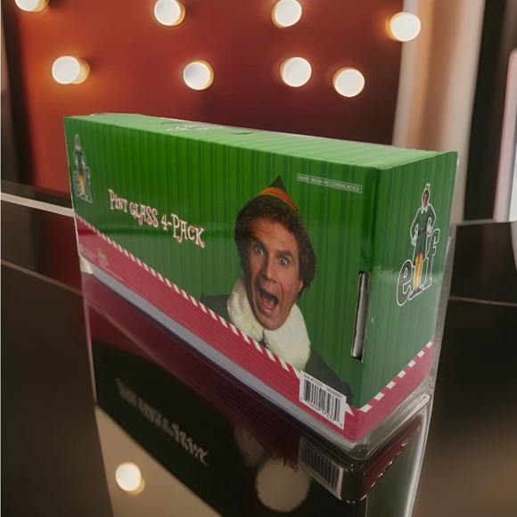 ELF THE MOVIE BRAND NEW 4 PACK PINT HOLIDAY GLASSES WILL FERRELL. ICUP Brand - Picture 3 of 13